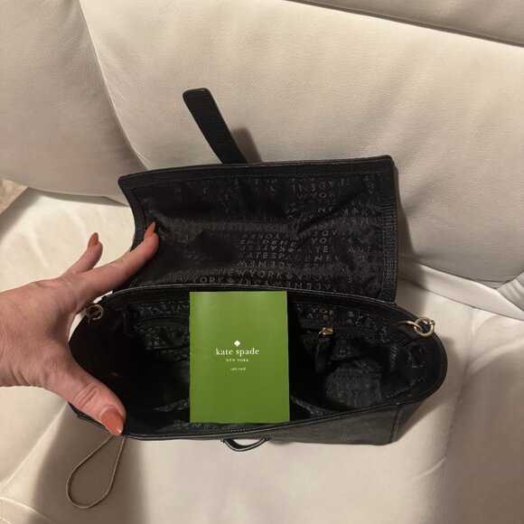 Kate Spade Riverside Street Emmie Crossbody - Black Lizard Embossed Leather - Picture 4 of 9